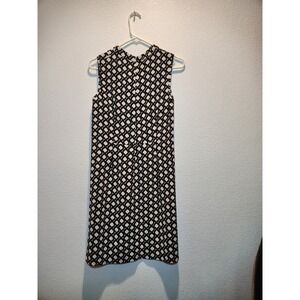Max Mara Sleeveless Shift Dress Black white Geometric Womens Italy